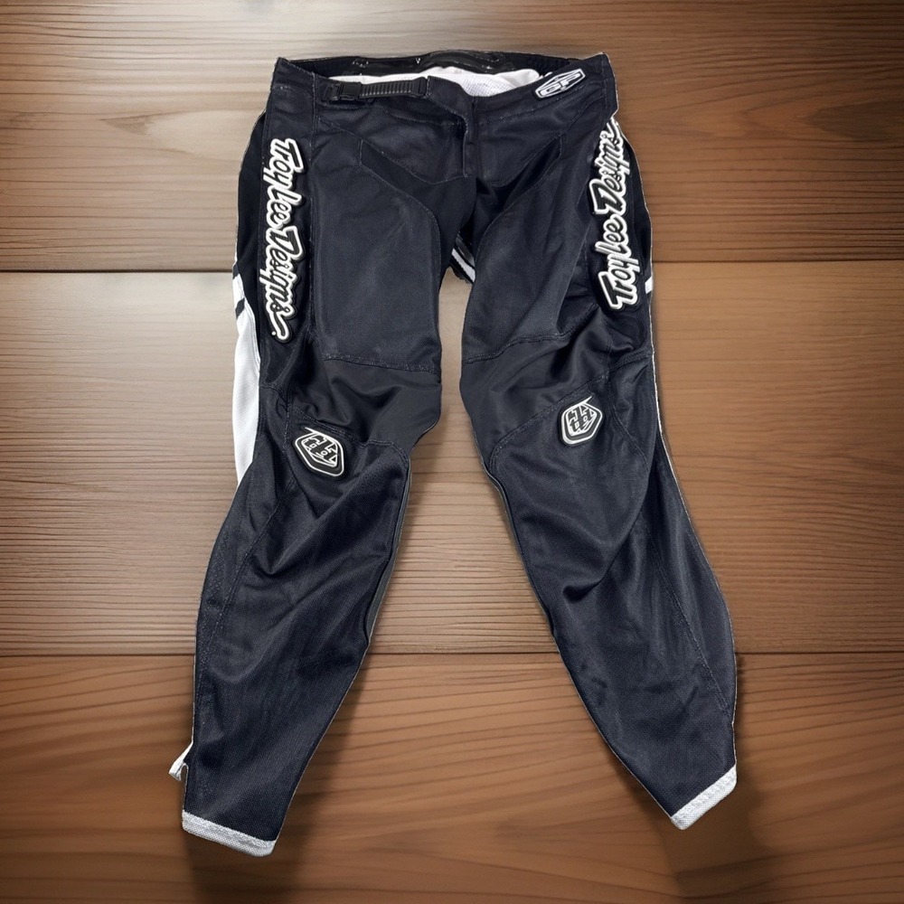Troy Lee Designs GP Motocross Pants Mens 34x28 MX Riding Gear Black White Racing